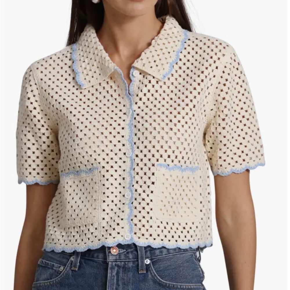 Avec Les Filles Scallop Crochet Cardigan🌺